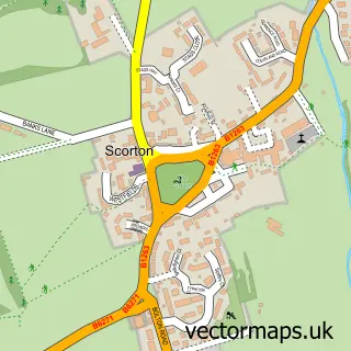 Street map sample of Scorton, North Yorkshire
