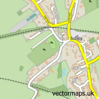 Street map sample of Scotby, Cumbria