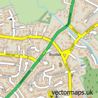 Street map sample of Scotter, Lincolnshire
