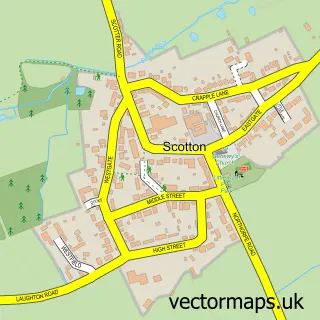 Street map sample of Scotton, Lincolnshire