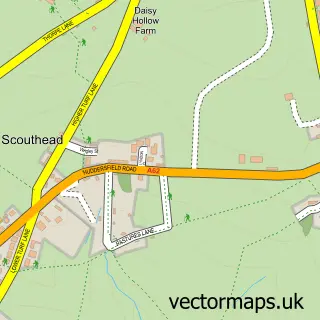 Street map sample of Scouthead, Greater Manchester
