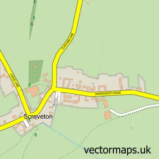 Street map sample of Screveton, Nottinghamshire
