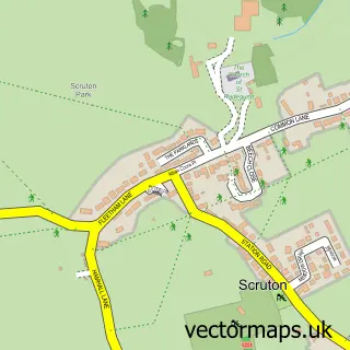 Street map sample of Scruton, North Yorkshire