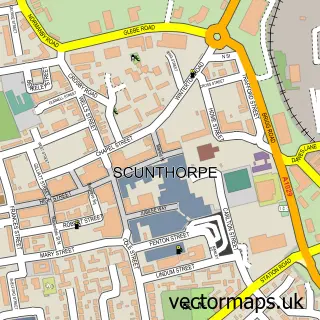 Street map sample of Scunthorpe, Lincolnshire