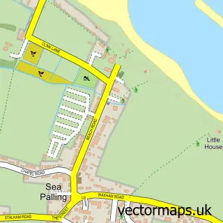 Street map sample of Sea Palling, Norfolk