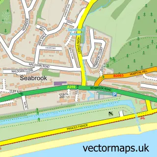 Street map sample of Seabrook, Kent