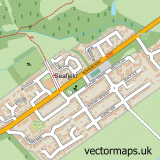 Street map sample of Seafield, West Lothian