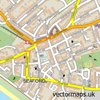 Street map sample of Seaford, East Sussex