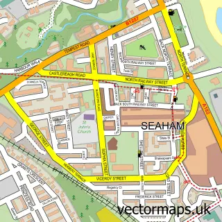 Street map sample of Seaham, Durham