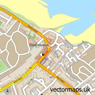 Street map sample of Seahouses, Northumberland
