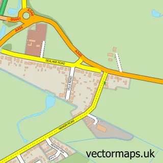 Street map sample of Sealand, Clwyd