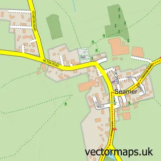 Street map sample of Seamer, North Yorkshire