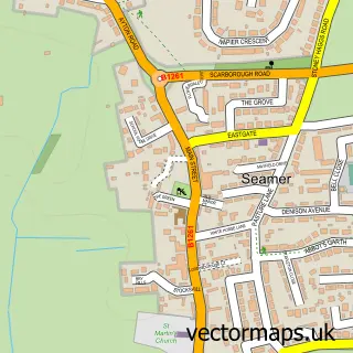 Street map sample of Seamer, North Yorkshire
