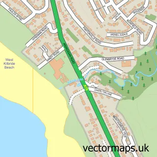 Street map sample of Seamill, Ayrshire and Arran