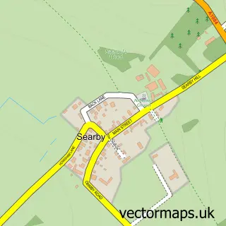 Street map sample of Searby, Lincolnshire