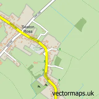 Street map sample of Seaton Ross, East Riding of Yorkshire