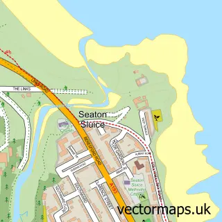 Street map sample of Seaton Sluice, Northumberland