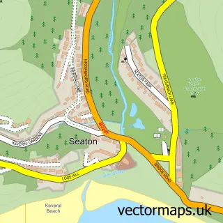 Street map sample of Seaton, Cornwall