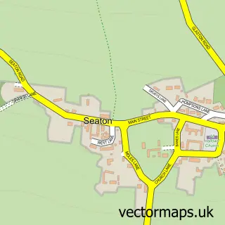 Street map sample of Seaton, Rutland
