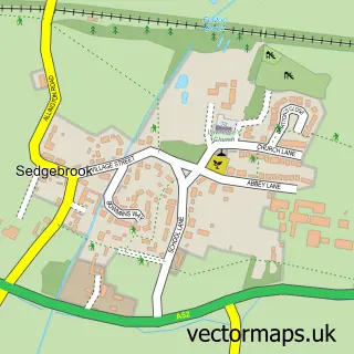 Street map sample of Sedgebrook, Lincolnshire