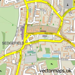 Street map sample of Sedgefield, Durham