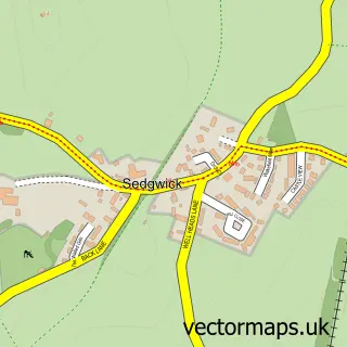 Street map sample of Sedgwick, Cumbria