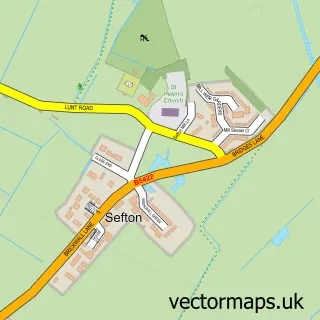 Street map sample of Sefton, Merseyside