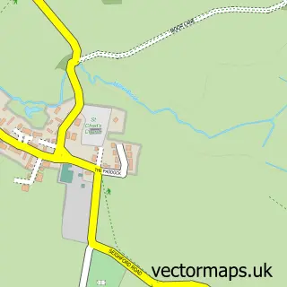 Street map sample of Seighford, Staffordshire