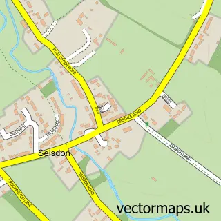 Street map sample of Seisdon, Staffordshire