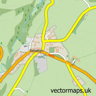 Street map sample of Selattyn, Shropshire