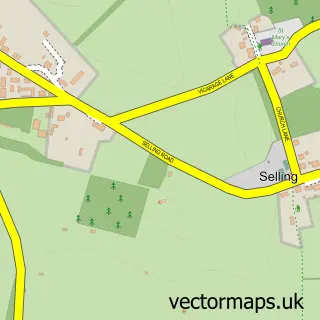 Street map sample of Selling, Kent