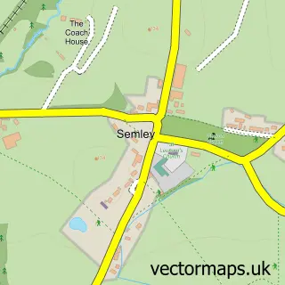 Street map sample of Semley, Wiltshire