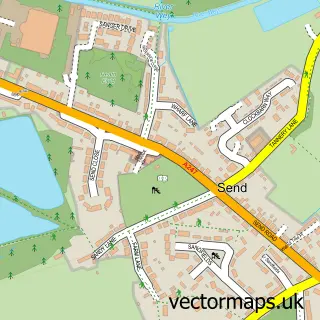 Street map sample of Send, Surrey