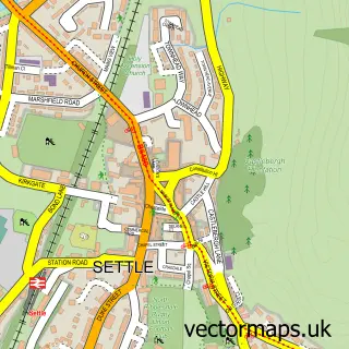 Street map sample of Settle, North Yorkshire