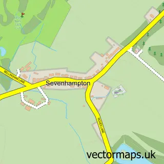 Street map sample of Sevenhampton, Wiltshire