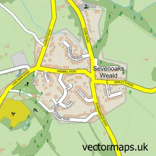 Street map sample of Sevenoaks Weald, Kent