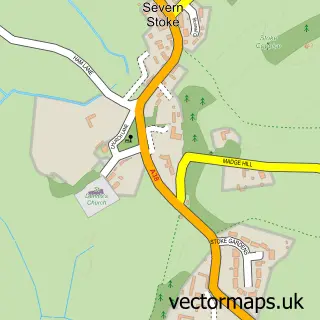 Street map sample of Severn Stoke, Worcestershire