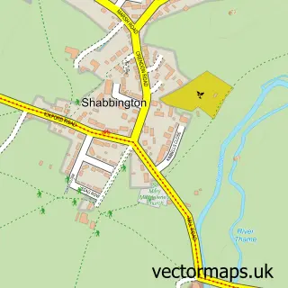 Street map sample of Shabbington, Buckinghamshire