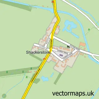 Street map sample of Shackerstone, Leicestershire