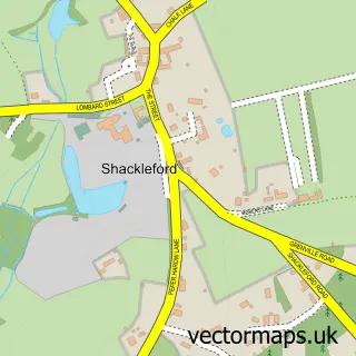 Street map sample of Shackleford, Surrey