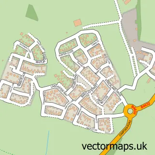 Street map sample of Shackleton Village, Warwickshire