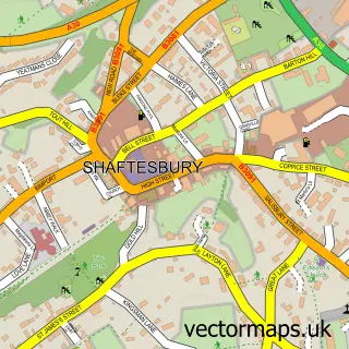 Street map sample of Shaftesbury, Dorset