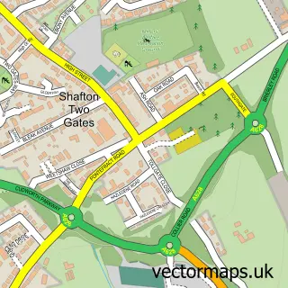 Street map sample of Shafton Two Gates, South Yorkshire
