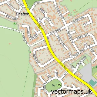 Street map sample of Shafton, South Yorkshire