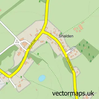 Street map sample of Shalden, Hampshire