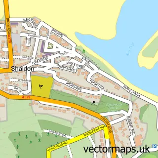 Street map sample of Shaldon, Devon