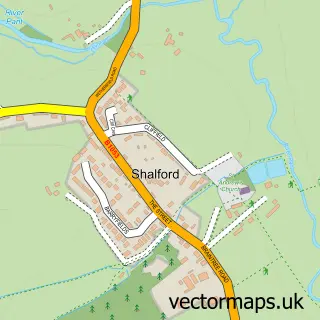 Street map sample of Shalford, Essex