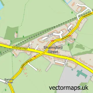 Street map sample of Shalmsford Street, Kent
