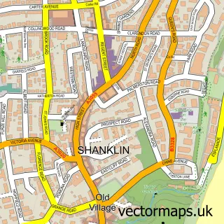 Street map sample of Shanklin, Isle of Wight