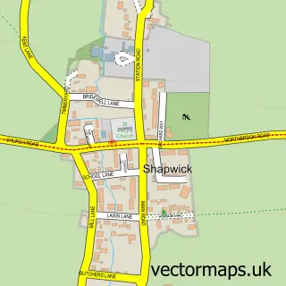 Street map sample of Shapwick, Somerset